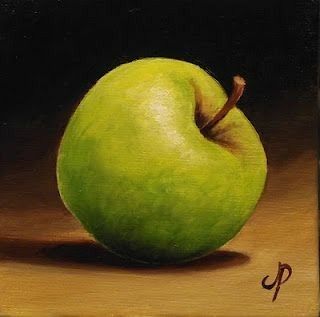 Paintings Still Life, Vegetable Painting, Granny Smith Apple, Apple Painting, Display Easel, Square Painting, Still Life Fruit, Fruit Painting, Granny Smith Apples