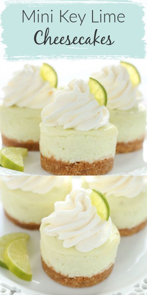 Gastronomische Desserts, Homemade Graham Cracker, Mini Cheesecakes Easy, Homemade Graham Cracker Crust, Lime Desserts, Fest Mad, Dessert Parfait, Key Lime Cheesecake, Mini Cheesecake Recipes