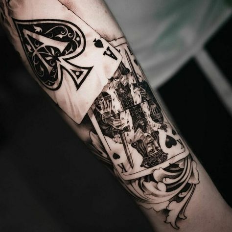 Jack Playing Card Tattoo, King Card Tattoo, Playing Card Tattoo Ideas, Jack Playing Card, Card Tattoo Ideas, King Of Hearts Tattoo, Tattoo Ideas And Meanings, Playing Card Tattoo, King Of Hearts Card