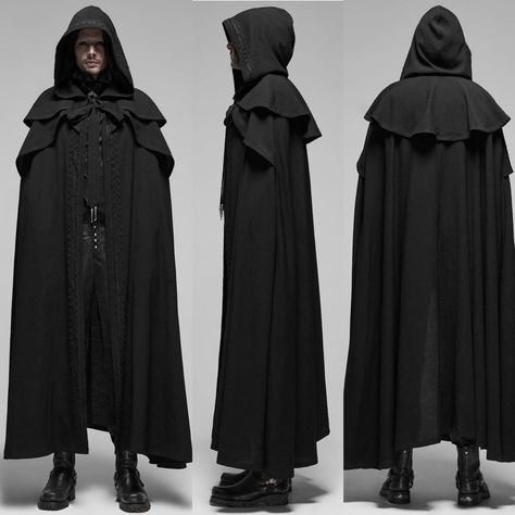 Person In Cloak Reference, Cloak Aesthetic Male, Cape Blowing In Wind Reference, Robes Reference, Cape Drawing References, Fantasy Capes, Cape Reference, Satanic Clothes, Cloak Reference