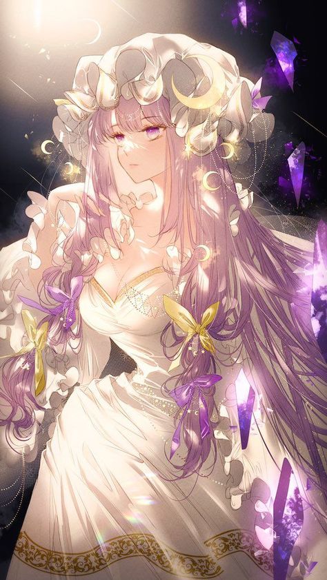 Patchouli Knowledge, Adventure Time Wallpaper, Anime Witch, Queen Anime, Iphone Wallpaper Kawaii, Anime Princess, Anime Oc, Anime Angel, Anime Couples Drawings