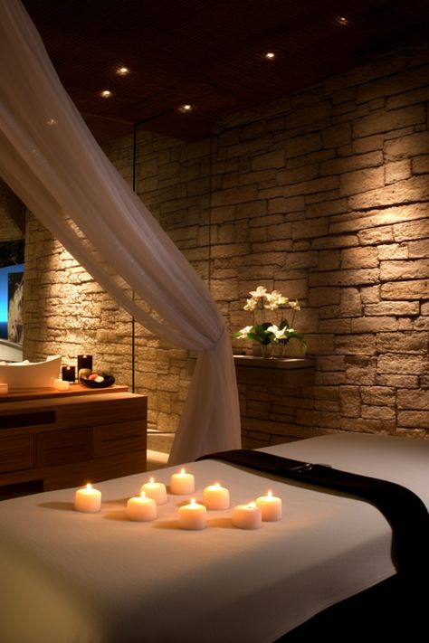 Discover the allure of spa room ideas with dark walls, inspired by the romantic sensibility of Emek Golan's artistic style. Transform your space into a serene sanctuary. Dream Spa Room, Spa Lounge Area Waiting Rooms, Holistic Esthetician Room, Esthetician Treatments, Dark Esthetician Room, Spa Room Design, Massage Ideas, Spa Room Ideas, Spa Massage Room