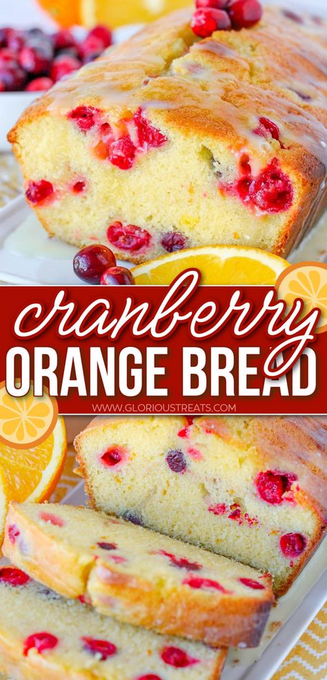 Cranberry Orange Loaf, Orange Cranberry Loaf, Orange Cranberry Bread, Orange Bread Recipe, Orange Loaf, Cranberry Bread Recipes, Cranberry Orange Cake, Bread Recipe Video, Cranberry Dessert