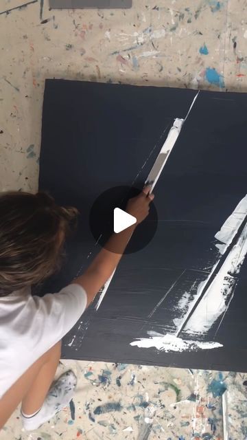 Painting A Boat, Painting Video Ideas, Abstract Boat Painting Acrylics, Masculine Painting Ideas, Acrylic Boat Painting, Boat Art Painting, Boat Acrylic Painting, Sailboat Painting Acrylic, Paintings Of Boats