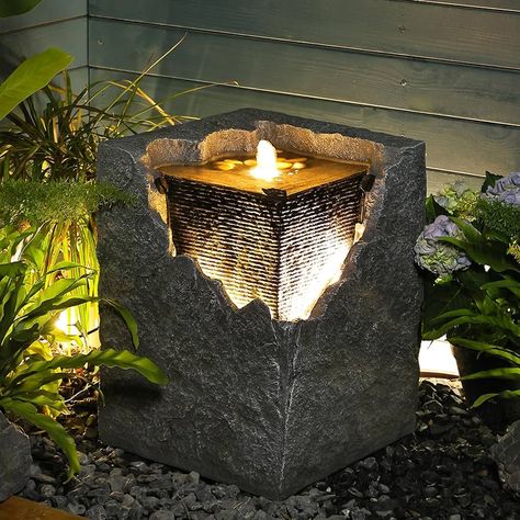 Amazon.com: Sunlinua Garden Water Fountain - Outdoor Freestanding Fountains Cascading Floor Indoor Waterfall Floor Standing Water Fountains for Garden, Patio, : Patio, Lawn & Garden Modern Indoor Fountain, Table Fountain Tabletop Waterfalls, Concrete Leaf Fountain, Indoor Waterfall Fountain, Sculptural Water Fountain, Outdoor Waterfalls, Modern Fountain, Garden Water Fountains, Indoor Waterfall