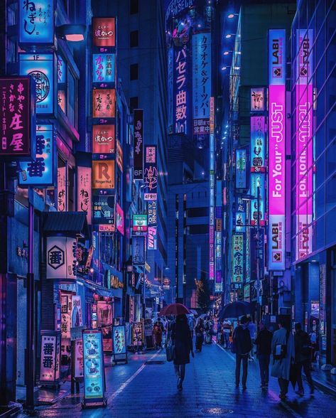 Japan 🌊 on Twitter: "Streets in Tokyo… " Cyberpunk, Cyberpunk City, Fashion Poster, Diy Frame, Meet The Artist, Clothes Pins, Landscape Art, At Night, Poster Wall Art