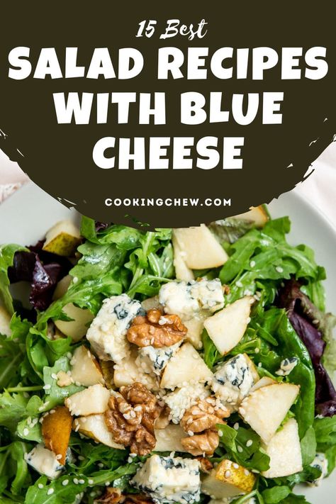 Apple Pecan Blue Cheese Salad, Salad Blue Cheese Crumbles, Arugula Blue Cheese Salad, Blue Cheese Recipes Salad, Blue Cheese Recipes Healthy, Blue Cheese Crumble Salad, Salad With Blue Cheese Crumbles, Blue Cheese Salads, Recipes With Blue Cheese Crumbles