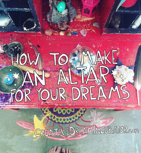 A fun and creative way to learn how to make an altar for your dreams. Mandalas, How To Build An Altar, How To Make An Alter, How To Make An Altar, Shrines And Altars Ideas, Dream Altar, Altar Building, Wicca Diy, Spiritual Altars