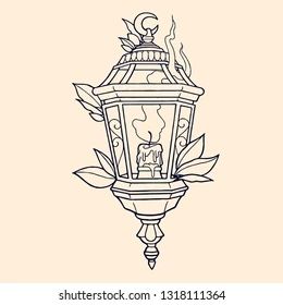 Stylo Art, Lantern Drawing, Lantern Tattoo, Kunst Tattoos, Traditional Lanterns, Tattoo Reference, Desenho Tattoo, Tattoo Outline, Tattoos Art