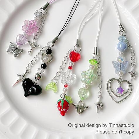 Amazon.com: Tinnastudio Cute Phone Charm for any Phone Case, Handmade Trendy Y2K Kpop Aesthetic Phone Strap, Kawaii Bag Keychain Airpods Camera Pendants Decor, Journal Binder Planner Charm,Gifts for Women Girls, : Cell Phones & Accessories Keychain Y2k, Kpop Keychain, Journal Binder, Marker Ideas, Phone Chains, Anting Manik, Selling Crafts, Fashion Journal, Beads Accessories