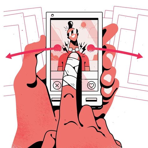 I did a series of spot illustrations about online dating for this month’s @fortunemag Here’s one! Fortune Magazine, Zentangle Drawings, Flat Illustration, Illustration Character Design, Editorial Illustration, Behance Net, Illustration Vector, Motion Design, Online Dating