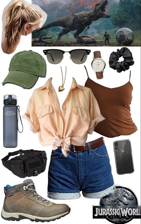 Explorer Aesthetic Outfit, Jurassic World Outfit, Safari Outfit Women, Jungle Outfit, Universal Studios Outfit, Runners Outfit, Safari Outfit, Safari Outfits, Movie Inspired Outfits