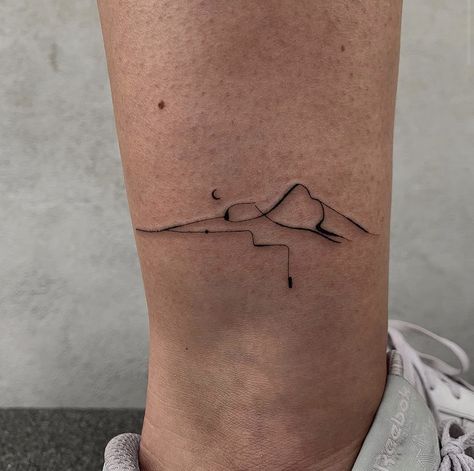 Moving Mountains Tattoo, Mountain Tattoo Abstract, Lineart Aesthetic, Tattoo Mountains, Moutain Tattoos, Berg Tattoo, Underarm Tattoo, Mountain Tattoo Simple, See Tattoo