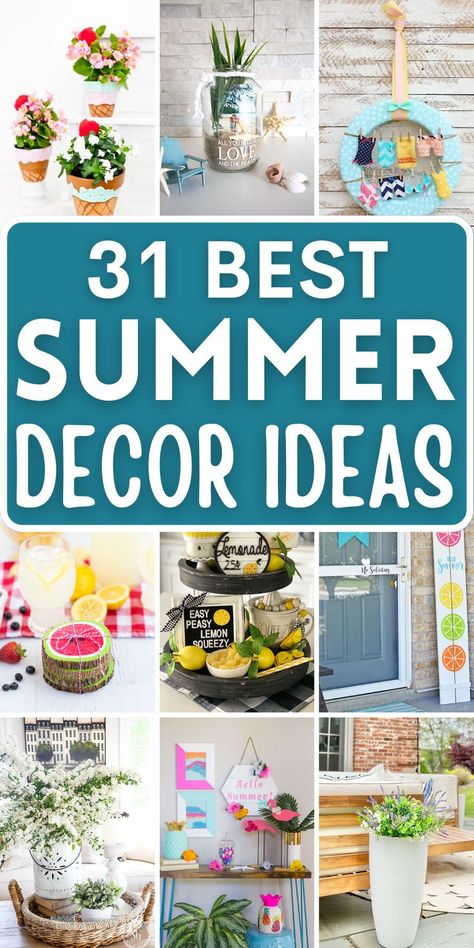 Transform your home into a summer oasis with these affordable summer decor ideas. From coastal-inspired accents to bright and bold pops of color, these summer home decor ideas will bring the sunshine indoors. Elevate your outdoor space with DIY projects and charming patio furniture to create a stylish and comfortable area for relaxation and entertainment. Get inspired by these summer decorating ideas and add some warmth and vibrancy to your home this season. Summer Home Decor Ideas, Summer Decor Ideas, Summer Patio Decor, Diy Summer Decor, Summertime Decor, Summer Diy Projects, Summer Decorations, Summer Patio, Diy Summer