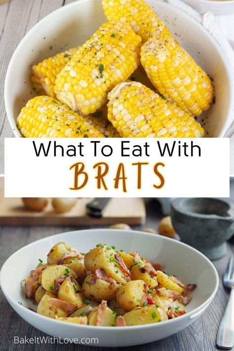 Brats Sidedish, Sides For Bratwurst, What To Do With Bratwurst, What To Make With Bratwurst, What To Serve With Bratwurst, Brats Dinner Ideas, Side Dish For Brats, Brat Sides Dishes, Sides For Brats Dinners