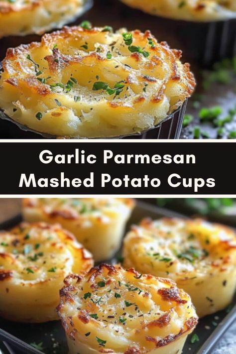 Bake Mashed Potatoes Recipe, Fun Potato Side Dishes, Large Potato Recipe, Loaded Mashed Potato Cups, Potato Cups Recipe, Muffin Pan Potatoes Recipes, Mashed Potatoes Appetizer, Mashed Potato Muffin Cups, Keto Potatoes Recipes