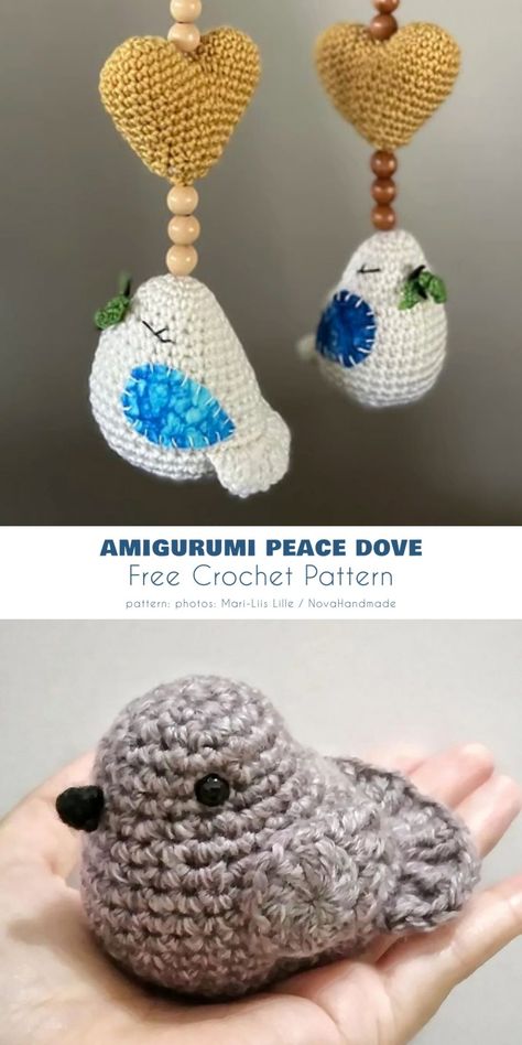 Crochet Fox Pattern Free, Crochet Bird Patterns, Bird Applique, Crochet Birds, Plushie Patterns, Crochet Ornaments, Peace Dove, Your Crochet, Bird Ornaments