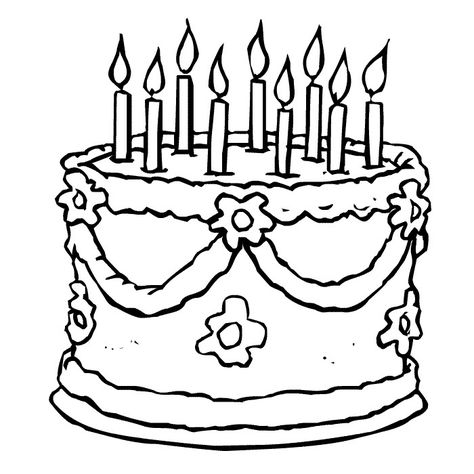 Free Printable Birthday Cake Coloring Pages For Kids Baguette, Cake Coloring, Lego Birthday Cake, Happy Birthday Coloring Pages, Cake Drawing, Food Coloring Pages, Birthday Coloring Pages, Activity Sheets For Kids, Beautiful Birthday Cakes