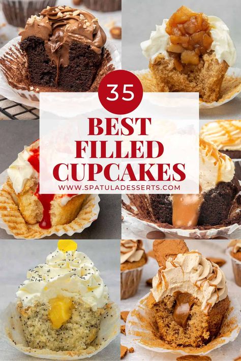 Filled cupcakes recipe collection. Home Made Cupcake Recipes, Cupcake Filling Recipes, Homemade Cupcake Recipes, Eid Henna Designs, Cupcakes Flores, Making Cupcakes, Delicious Cupcakes Recipes, Cake Filling, Eid Henna