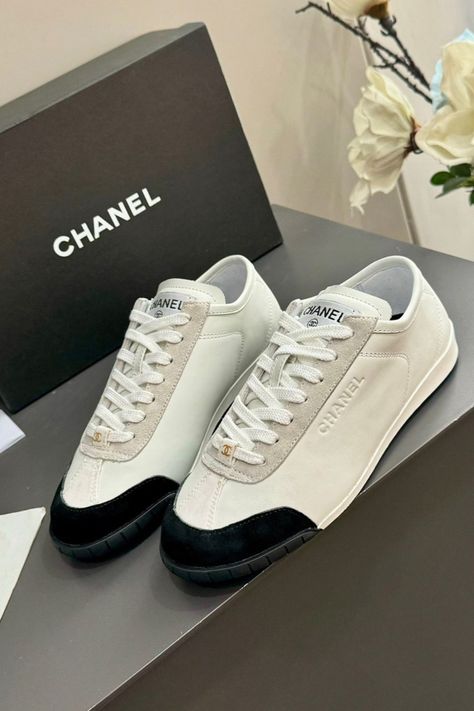 Elevate your style with the epitome of sophistication: Women's  Off White Chanel Sneakers! 🌟 👟 Whether you're strolling through the city streets or attending a brunch with friends, step out in timeless elegance with Women's off White Chanel Sneakers. #Chanel #WhiteSneakers #FashionIcon #LuxuryFootwear White Chanel Sneakers, Brunch With Friends, Chanel Sneakers, Sneaker Collection, Designer Sneakers, City Streets, Elevate Your Style, White Sneakers, All Brands