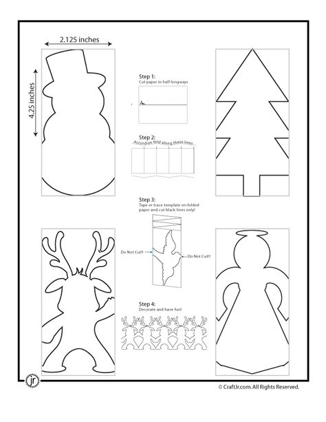 Free paper chain Christmas templates for accordion paper folding crafts, garlands and homemade Christmas cards. Christmas Paper Chains, Paper Cut Outs, Paper Chain, Paper Chains, Navidad Diy, Groundhog Day, Holiday Paper, Punch Art, Noel Christmas