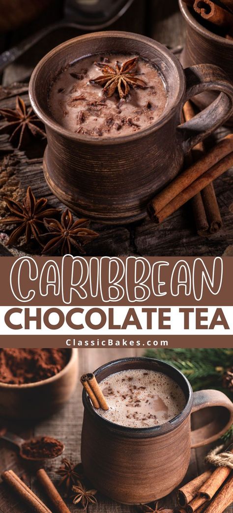 Chocolate Tea Recipe, Books And Tea, Hot Drinks Recipes, Tea Drink Recipes, Cocoa Tea, Think Food, Hot Chocolate Recipes, Tea Recipe, Chocolate Tea