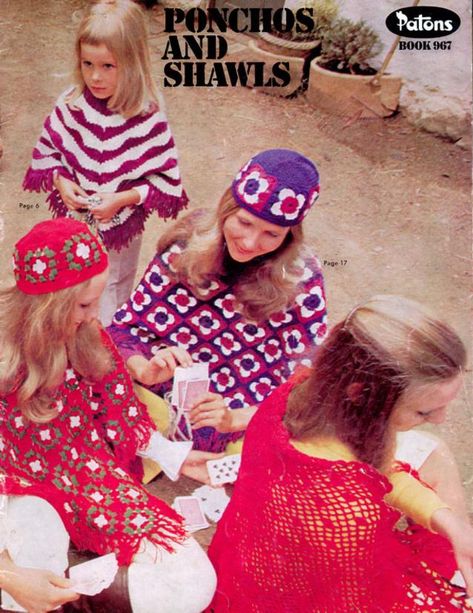 Patons 967 Ponchos and Shawls to Knit : Free Download, Borrow, and Streaming : Internet Archive 70s Crochet Patterns, Shawls Crochet, Granny Square Poncho, Crochet Wraps, 70s Crochet, Poncho Au Crochet, Poncho Knitting Patterns, Poncho Shawl, Crochet Poncho Patterns