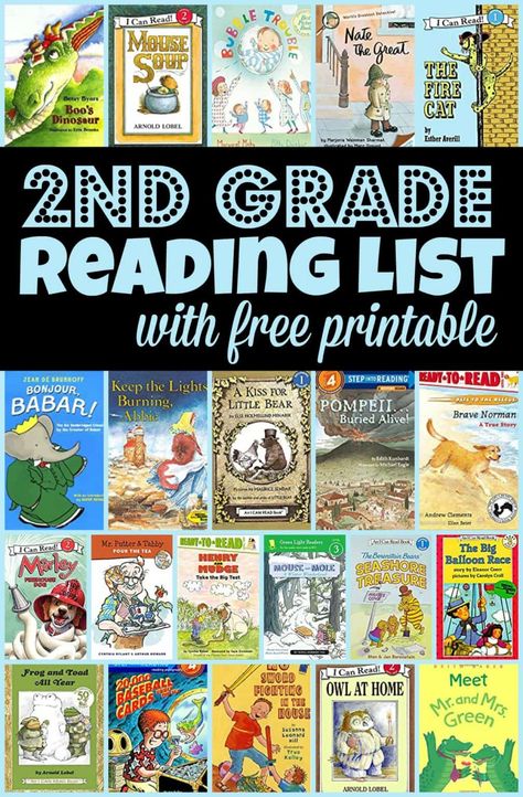 Are you trying to figure out what books should be on your second grade reading list? We've done all the work for you and compiled the best books for your 2nd grade reading list with a free printable. Here are over 40 must read books for your 2nd grade book list that your child will love; arranged conveniently by book level. Simply download pdf file with 2nd grade reading list printable and you are ready to head to the library to get your books! 2nd Grade Reading List, Books For Second Graders, Reading List Printable, Second Grade Homeschool, Read Aloud Chapter Books, Second Grade Books, 2nd Grade Homeschool, 2nd Grade Books, 3rd Grade Books