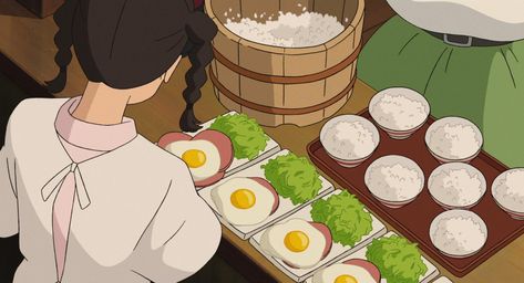 Studio Ghibli Breakfast, Ghibli Food, Ghibli Studios, Studio Ghibli Films, Art Studio Ghibli, Poppy Hill, Up On Poppy Hill, Ghibli Museum, Food Anime