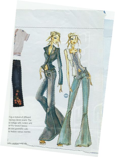 90s Fashion Design Sketches, 90s Fashion Sketches, Y2k Fashion Design Sketches, 90s Fashion Illustration, How To Draw Denim, Denim Drawing Fashion Illustrations, Jeans Fashion Illustration, Fashion Illustration Denim, Denim Sketch