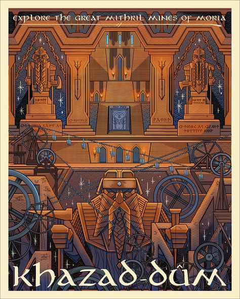 Lotr Vibes, Mines Of Moria, Minas Tirith, Middle Earth Art, Into The West, Tolkien Art, Lotr Art, Retro Travel Poster, Jrr Tolkien