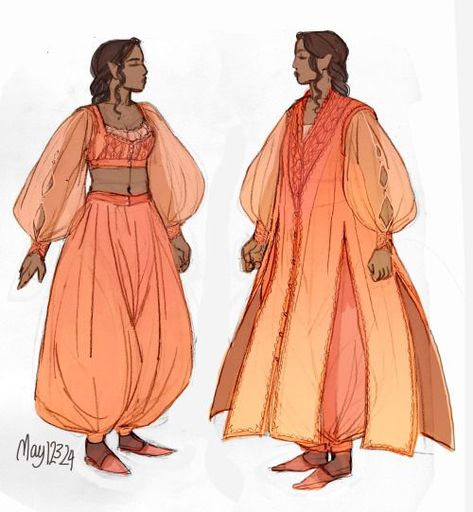 Winged People Clothes, Feyre Outfit, Night Court Outfit, Court Outfit, Peach Clothes, Blouse And Pants, Night Court, Vest Coat, High Fantasy