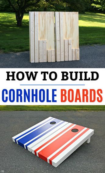 Yard Jenga Diy How To Make, Cornhole Paint Ideas Design, Cornhole Diy, Cornhole Board Plans, Stained Cornhole Boards, Make Cornhole Boards, Diy Cornhole, Diy Cornhole Boards, Diy Yard Games