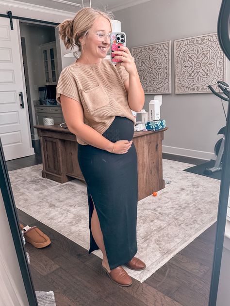 Maternity teacher style - fall maternity outfit - maternity workwear - maternity style 2023 - fall pregnancy outfit - SHEIN maternity Follow my shop @ThatComfyMom on the @shop.LTK app to shop this post and get my exclusive app-only content! #liketkit #LTKbaby #LTKworkwear #LTKbump @shop.ltk https://liketk.it/4lHJC Cute Comfy Maternity Outfits Summer, Maternity Clothes Teacher, Pregnant Midi Skirt Outfit, Maternity Body Suit Outfits, Fall Maternity Outfits Jeans, Pregnant Teacher Outfits Fall, Maternity Work Outfit Business Casual Summer, Business Casual For Pregnant Women, Maternity Pencil Skirt Outfit