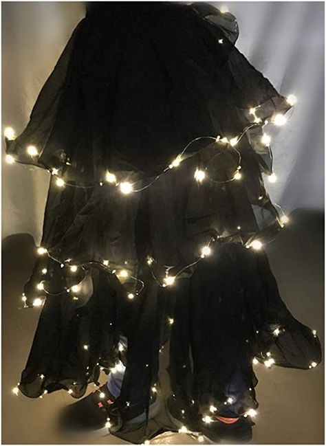 Dress With Fairy Lights, Korok Cosplay, Led Skirt, Star Jellyfish, Lightning Dress, Transformation Dress, Rave Halloween, Long Tutu Skirt, Led Costume