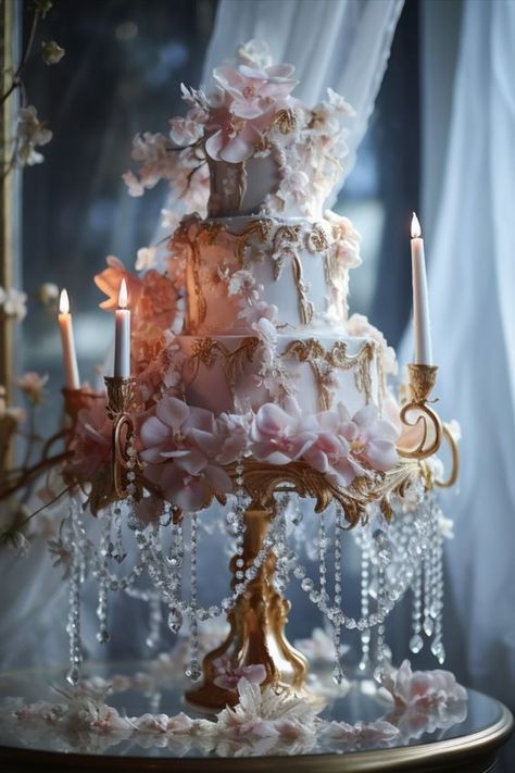 Ethereal Birthday Cake, Wedding Cakes Fairytale, Whimsical Cake Wedding, Fantasy Themed Wedding Cake, Intricate Cake Designs, Fairy Tail Wedding Cake, Magical Cake Ideas, Magical Wedding Cake, Wedding Cake Whimsical