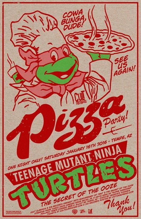 Turtle Pizza, Ninja Turtles Pizza, Ninja Turtle Pizza, Pizza Poster, Pizza Box, Alternative Movie Posters, Ninja Turtle, Pizza Party, Party Poster