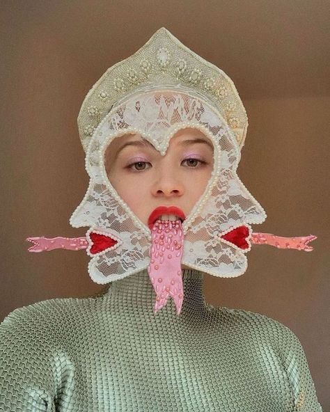 Nayla Al Naimi on Instagram: “#love #inspiration @polinatammi” Esmod Paris, The Mask Costume, Bad Drawings, Arte Punk, Club Kids, Art Textile, Doja Cat, Mask Design, Mask For Kids