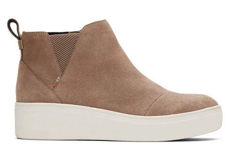 Womens Wedge Sneakers, Toms Boots, Women Slip On Sneakers, 40 Fashion, Women's Slip On Shoes, Taupe Grey, Support People, Grey Suede, Sneaker Wedge