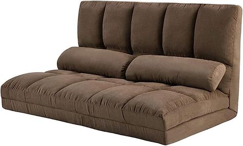 Harper&Bright Designs Adjustable Floor Sofa and Couch for Living Room and Bedroom, 5 Position Floor Gaming Chair, LoveSeat (Loveseat Couch, Brown Couch) Brown Sofas, Double Chaise Lounge, Floor Couch, Floor Sofa, Brown Couch, Bed Floor, Chaise Lounge Sofa, Double Sofa Bed, Couch And Loveseat