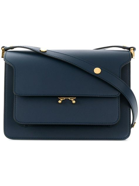 Marni Trunk Bag, Best Designer Bags, Trunk Bag, Shoulder Bags For Women, Side Bags, Designer Shoulder Bags, Navy Leather, Vibrant Colours, Blue Bags