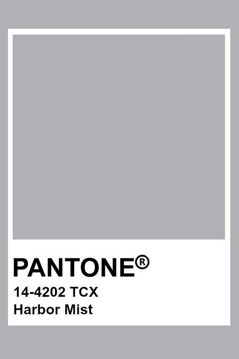 grey harbor mist pantone color Pantone Gray Shades, Pantone Grey Shades, Formal Color Palette, Pantone Postcards, Color Seeds, Clothing Palette, Gray Pantone, Pantone Tcx, Pantone Colours