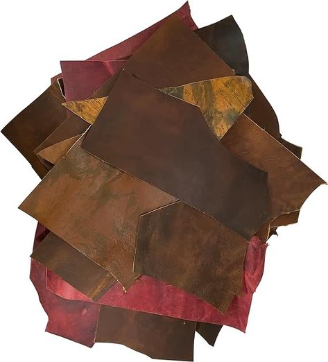 Amazon.com : Leather Scraps for Leather Crafts – 3lbs Mixed Sizes, Shapes with 36" Cord - Full Grain Buffalo Leather Remnants from Journal Making - Great for Jewelry, Wallets, Cricut, Arts & Crafts : Arts, Crafts & Sewing Leather Crafts Cricut, Leather Accessories Diy, Cricut Leather, Creating Keepsakes, Wallet Craft, Leather Scrap, Journal Making, Raw Leather, Leather Scraps