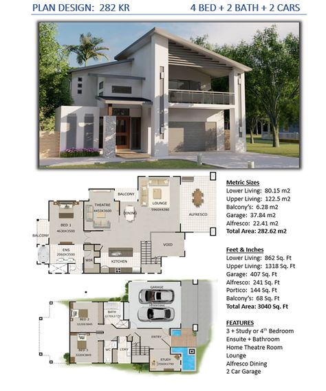 Spectacular 2 Level House Plans Homes Double Storey House  image and visual related images Double Storey House Plans Modern, 2 Level House Plans, Philippine Houses, Double Storey House, House Plans Mansion, Sims 4 House Plans, 4 Bedroom House Plans, Duplex House Plans, Concrete Home