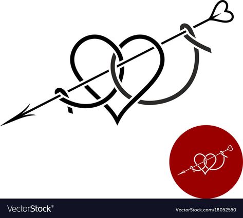 Heart With Arrow Tattoo, Heart Arrow Tattoo, Meaning Of Arrow Tattoo, Love Heart Tattoo, Elegant Symbol, Arrow Logo, Heart Tattoo Designs, Arrow Tattoo, Cupids Arrow