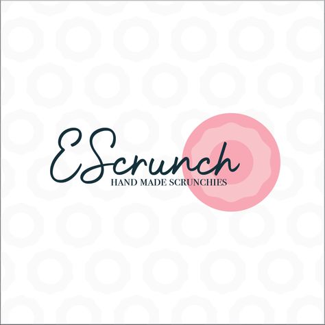 Logo for EScrunch, a home made scrunchy compnay! #lifestyle #lifestylelogo #logodesign #logoinspiration #logodesigninspiration #scrunchies #graphicdesign #logobranding Scrunchie Business Name Ideas, Scrunchies Logo, Sewing Business Logo, Scrunchie Business, Board Design Ideas, Business Logo Ideas, Logo Online Shop, Free Business Logo, Logo Handmade