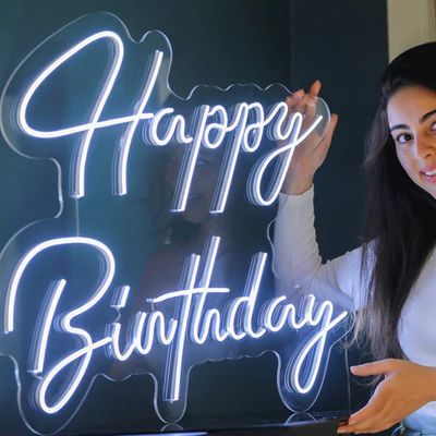 Aha Birthday Neon LED Light Signs for Sale Led Light Signs, Happy Birthday Neon, Cheap Neon Signs, Birthday Lights, I Love You Signs, Neon Birthday, Neon Quotes, Neon Wall Art, Neon Sign Shop