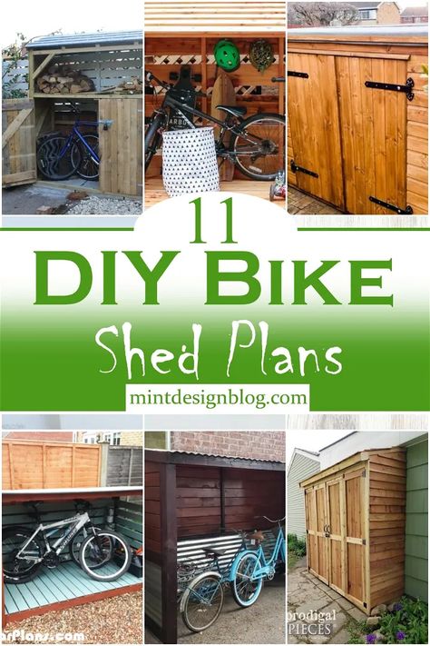 11 DIY Bike Shed Plans For Storage Outside Bike Storage, Diy Bike Shed, Outdoor Bicycle Storage, Motorbike Shed, Garden Bike Storage, Bicycle Storage Shed, Diy Smoker, Smoker Plans, Outdoor Bike Storage