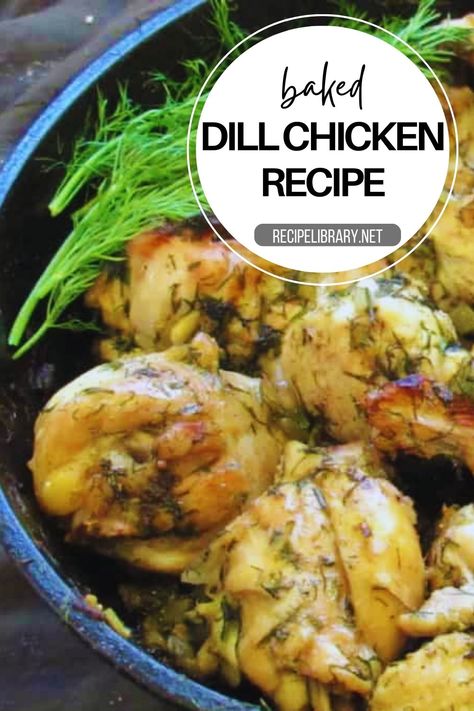 This baked dill chicken recipe is a simple one-pan baked recipe for you all to try and fall in love with! Ready in 30 minutes Dill Chicken Recipes, Creamy Dill Chicken, Lemon Dill Chicken, Dill Chicken, Walnut Chicken, Baked Recipe, Dill Recipes, Yogurt Chicken, Healthy Chicken Recipes Easy