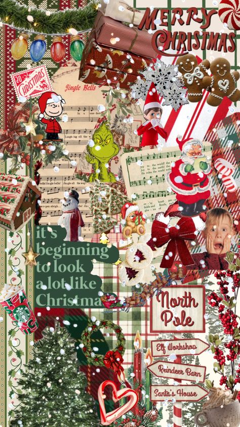 #christmas #xmas #winter #vintage #vibes Cute Vintage Christmas Wallpaper, Christmas Vintage Aesthetic Wallpaper, Christmas Backrounds Collage, Cute Crismas Wallpers Aesthetic, Christmas Vibes Cozy Wallpaper, Xmas Vibes Aesthetic, Old Christmas Aesthetic Wallpaper, 90s Christmas Wallpaper, Cute Christmas Wallpaper Collage